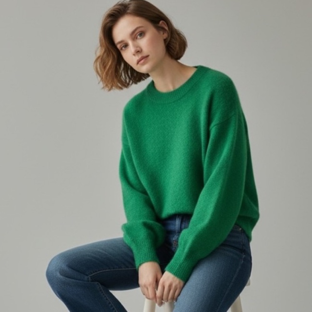 NWT DÔEN Marsena Alpaca and Wool Blend Sweater in Evergreen Size XXS